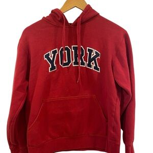 Vintage Style Red “YORK” Hoodie – Hot Line – Size M